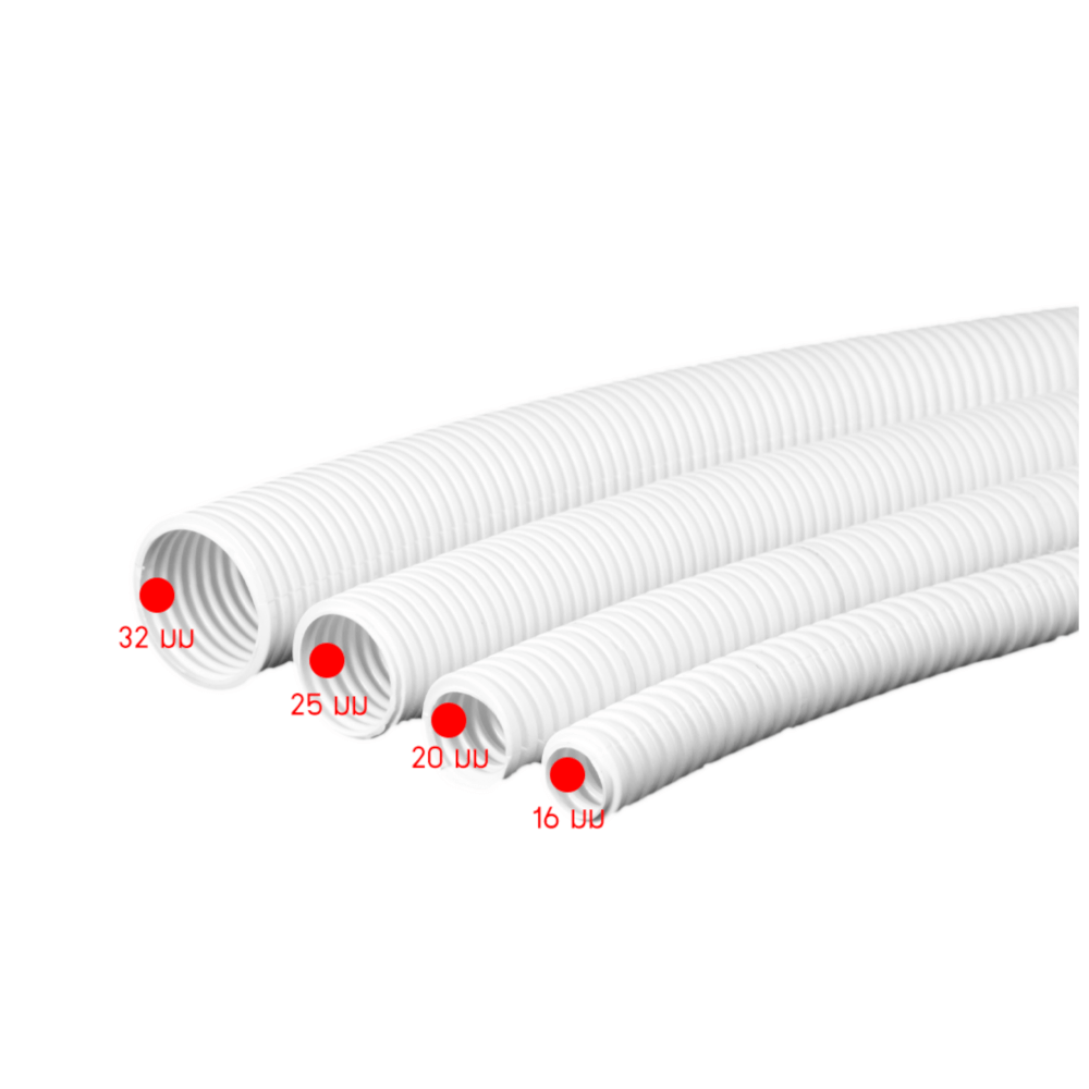 ท่ออ่อน ลายลูกฟูก UPC 1125CM เส้นผ่านศูนย์กลาง 25 มม. ยาว 50 ม. สีขาว_2